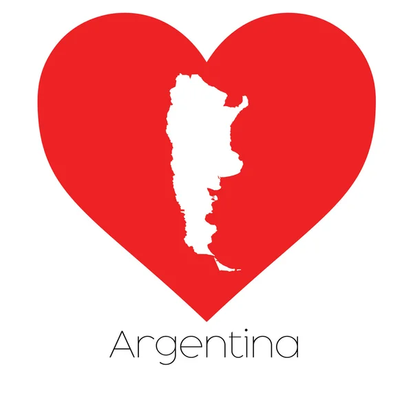 Иллюстрация сердца с формой Аргентины — стоковое фото
