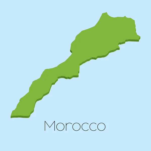 3D-Karte auf blauem Wasserhintergrund von Marokko — Stockfoto