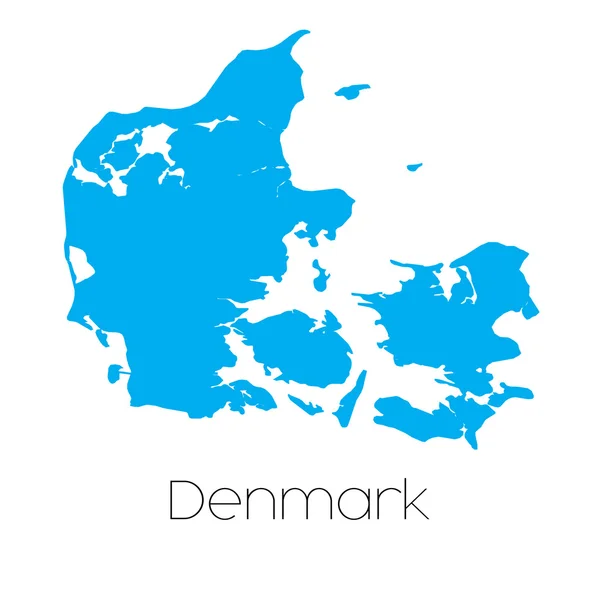 Blue shape with name of the country of Denmark — Stock Photo, Image