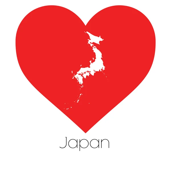 Japán szív alakú illusztráció — Stock Fotó