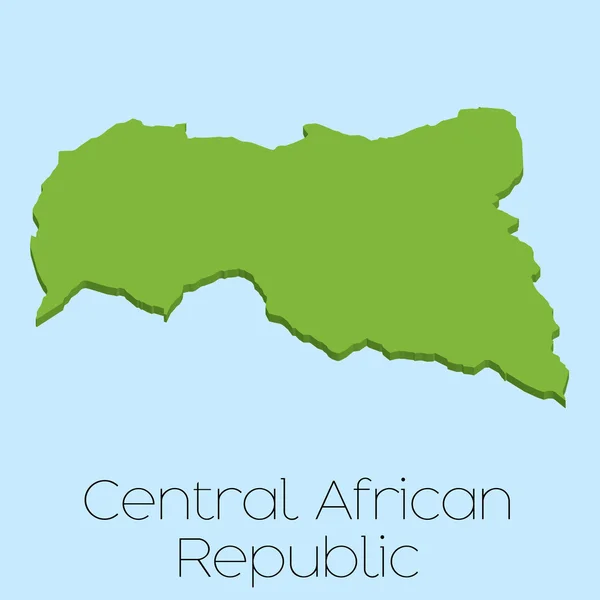 3d 地图上的 Centralafricanrepublic 的蓝色的水背景 — 图库照片