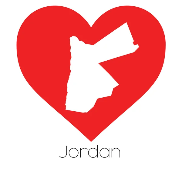 Illustrazione del cuore con la forma della Giordania — Foto Stock