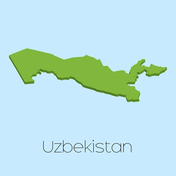 ウズベキスタンの青い水の背景に 3 d マップ — ストック写真