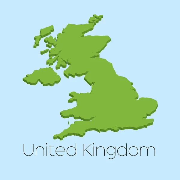 Hartă 3D pe fundalul de apă albastră al UnitedKingdom — Fotografie, imagine de stoc