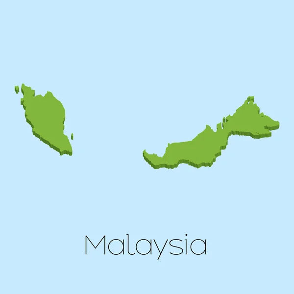 Mappa 3D su sfondo blu della Malesia — Foto Stock