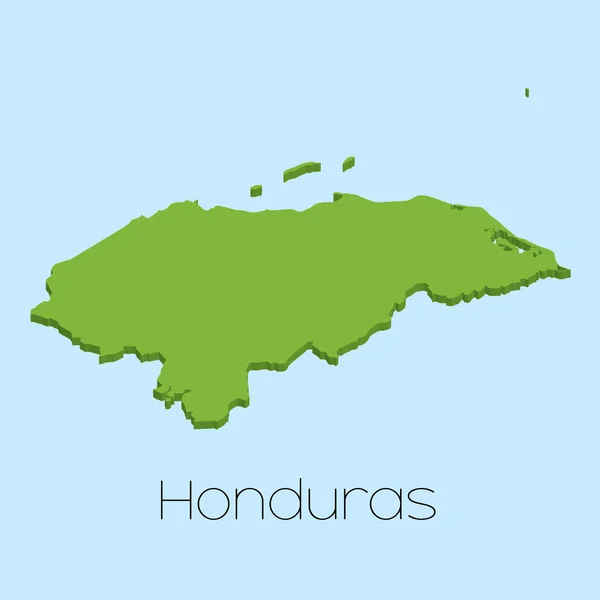 3D map on blue water background of Honduras — Stock Photo, Image