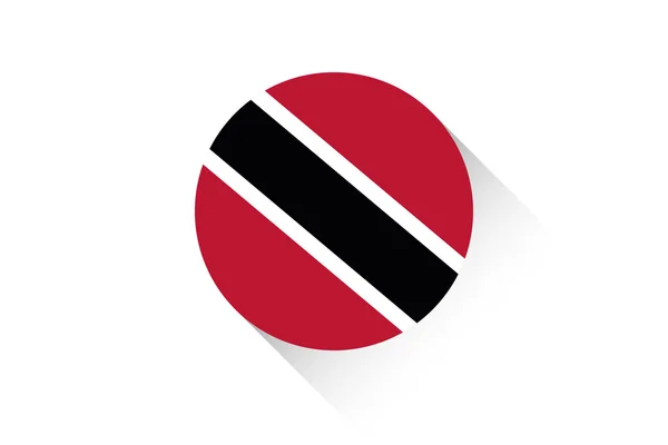 Drapeau rond avec ombre de Trinité-et-Tobago — Photo