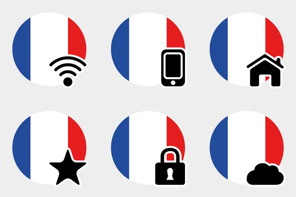Web Icon Set com a Bandeira da França — Fotografia de Stock