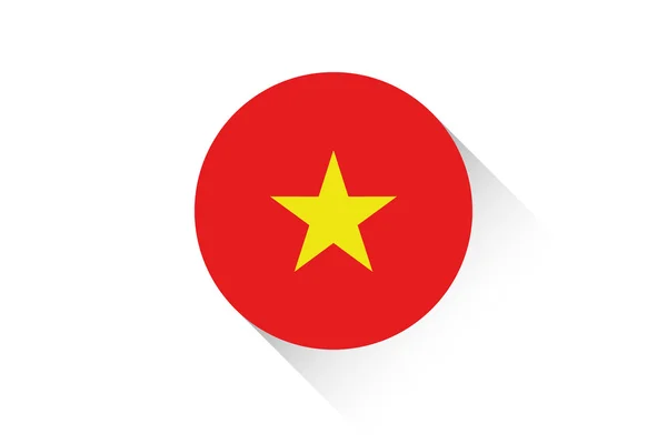 Round flag with shadow of Vietnam — Stock Photo, Image