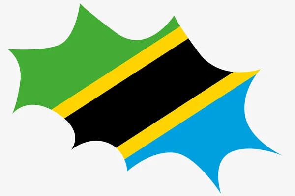 폭발 재치 탄자니아의 국기 — 스톡 사진