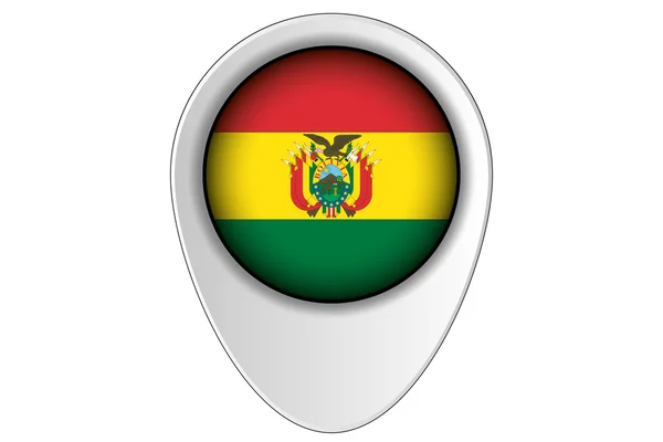 3D карта вказівник прапор ілюстрація того, країна Болівія — стокове фото