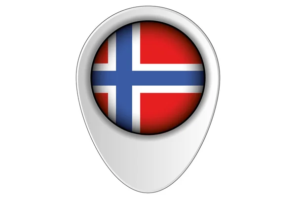 3D Χάρτης δείκτη σημαία Εικονογράφηση της χώρας της Νορβηγίας — Φωτογραφία Αρχείου