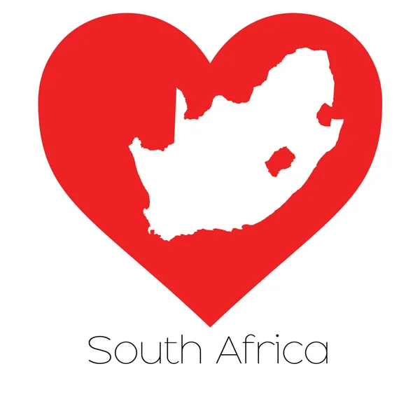 Illustration coeur avec la forme de l'Afrique du Sud — Photo