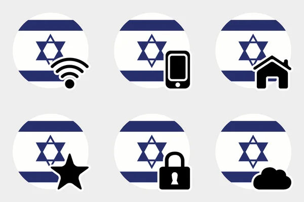 イスラエルの国旗の web アイコンを設定 — ストック写真