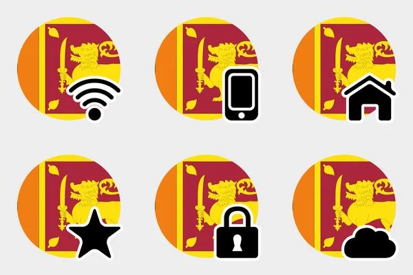 Conjunto de iconos web con la bandera de Sri Lanka — Foto de Stock