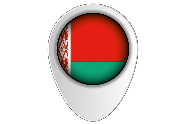 Mapa 3D Pointer Flag Ilustración del país de Bielorrusia — Foto de Stock