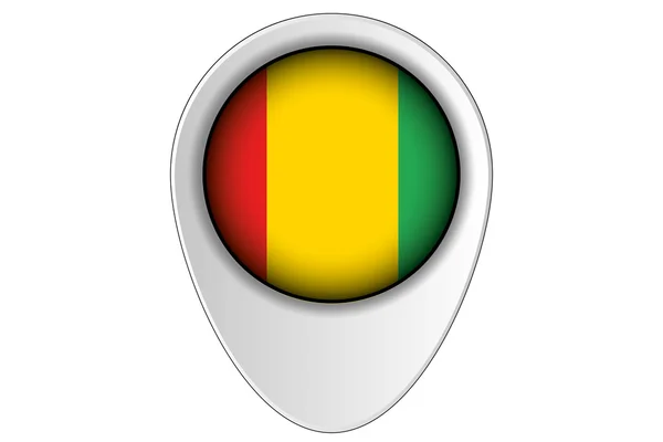Mappa 3D Indicatore di Bandiera Illustrazione del paese della Guinea — Foto Stock