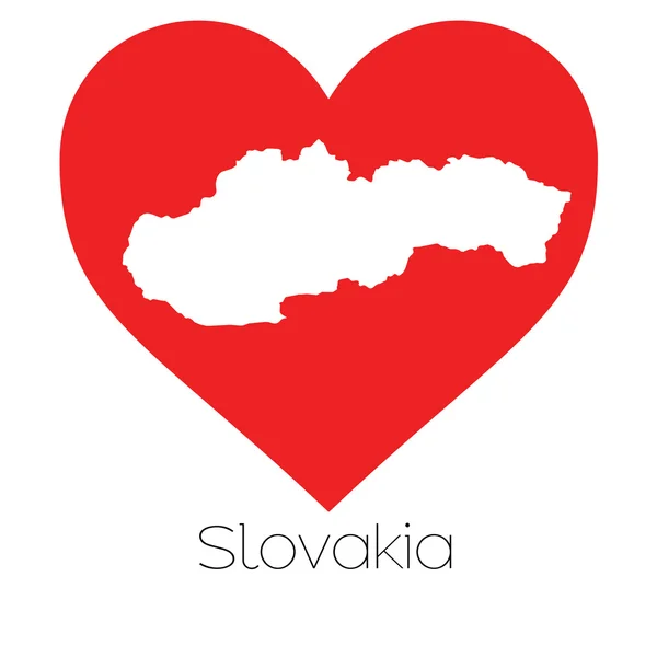 Hjärtat illustration med formen av Slovakien — Stockfoto