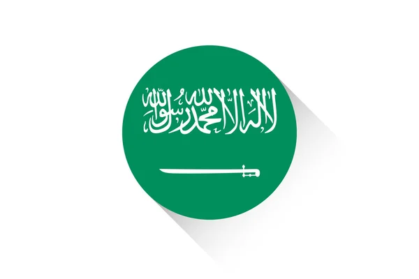 Bandera redonda con sombra de Arabia Saudita —  Fotos de Stock