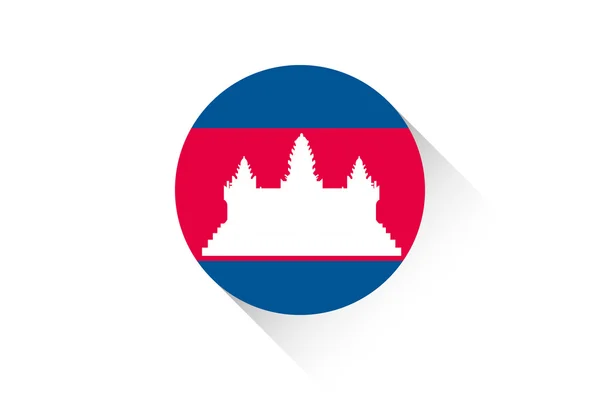 Gölge Kamboçya ile yuvarlak bayrak — Stok fotoğraf