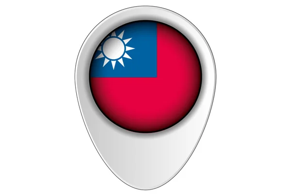 Carte 3D Pointeur Drapeau Illustration du pays de Taiwan — Photo