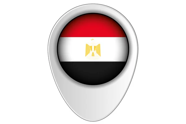 3D harita işaretçi bayrak çizimi Mısır ülkesi — Stok fotoğraf