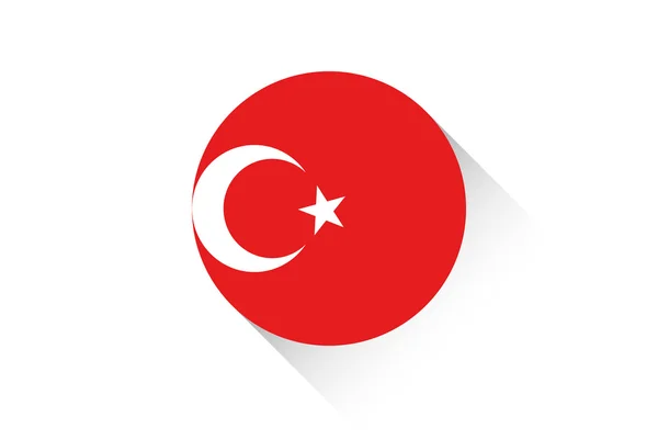 Runde Flagge mit Schatten der Türkei — Stockfoto