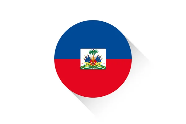 Bandeira redonda com sombra do Haiti — Fotografia de Stock