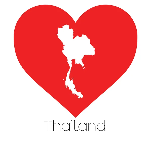 Ilustração do coração com a forma da Tailândia — Fotografia de Stock