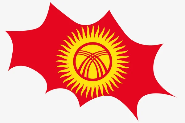 爆発ウィット キルギスの国旗 — ストック写真