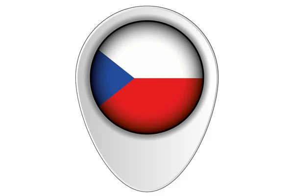 Carte 3D Pointeur Drapeau Illustration du pays de la République tchèque — Photo