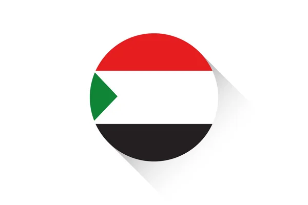 Bandera redonda con sombra de Sudán — Foto de Stock