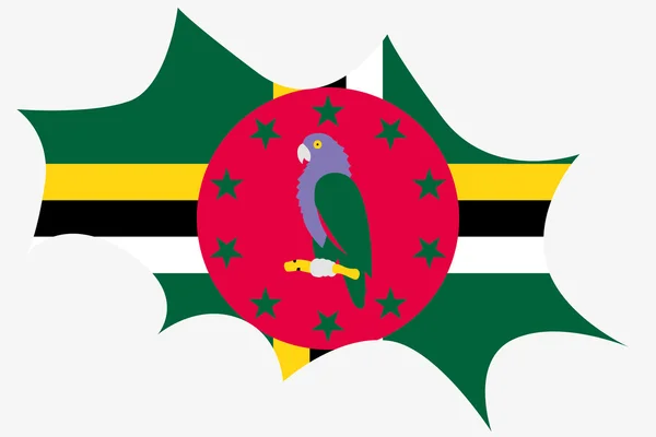 Explosie wit de vlag van Dominica — Stockfoto