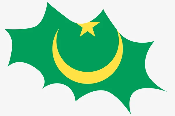 爆炸机智的毛里塔尼亚国旗 — 图库照片
