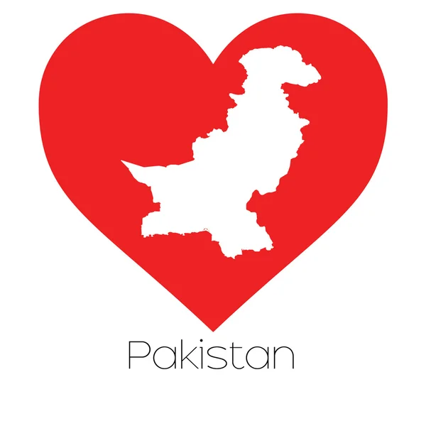 Heart illustration with the shape of Pakistan — Stock Photo, Image