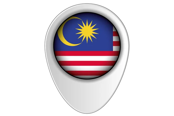 3D Map Pointer Flag Illustration of the country of  Malaysia — Stock Photo, Image
