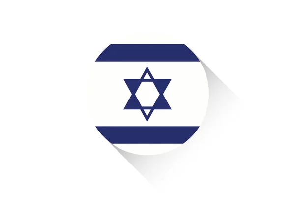 Round flag with shadow of Israel — Stock Photo, Image