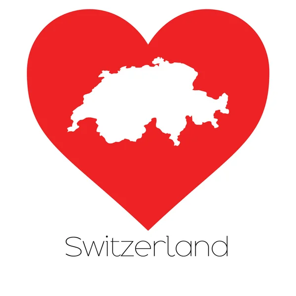Ilustrace srdce s tvarem Švýcarska — Stock fotografie