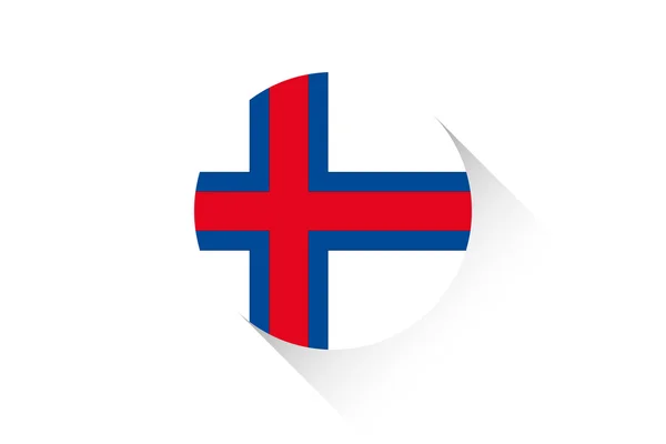 Круглый флаг с тенью Фарерских островов — стоковое фото