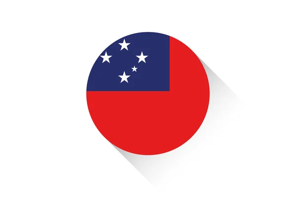 Runda flagga med skuggan av västra Samoa — Stockfoto