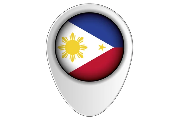 Carte 3D Pointeur Drapeau Illustration du pays des Philippines — Photo