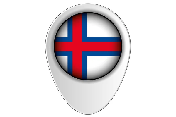 3d map pointer flag illustration des landes der färöer-insel — Stockfoto