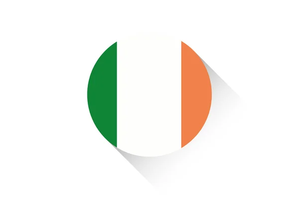 Drapeau rond avec l'ombre de l'Irlande — Photo