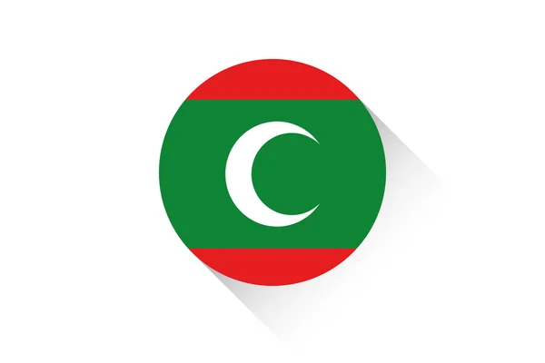 Round flag with shadow of Maldives — Stock Photo, Image