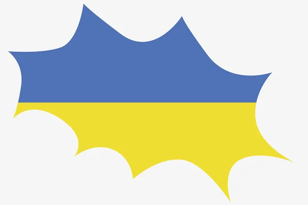 Explosão com a bandeira da Ucrânia — Fotografia de Stock