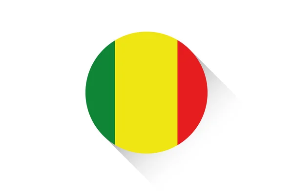 Ronde vlag met schaduw van Mali — Stockfoto