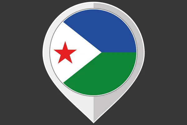 Puntero con la bandera de Yibuti —  Fotos de Stock