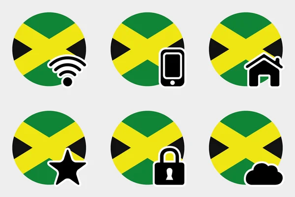 Web Icon Set com a Bandeira da Jamaica — Fotografia de Stock