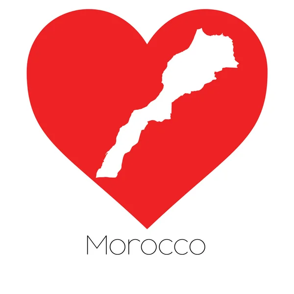 Herz Illustration mit der Form von Marokko — Stockfoto