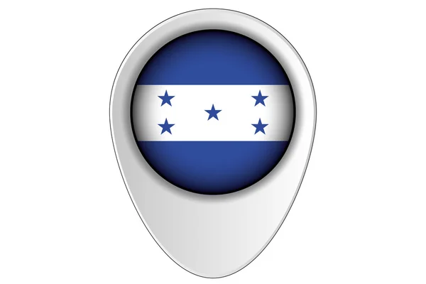 Mapa 3D Ponteiro Bandeira Ilustração do país de Honduras — Fotografia de Stock